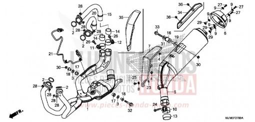EXHAUST MUFFLER VFR800XH de 2017